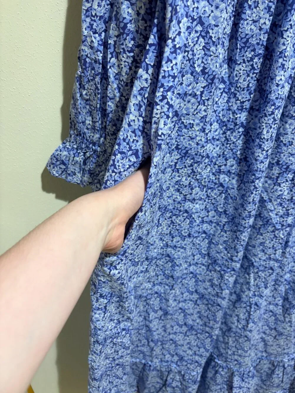 Eileen West Cotton Lawn Ballet Long Nightgown Blue Floral
